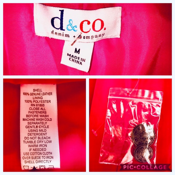 NWOT SUEDE LEATHER Denim & Co Raspberry Jacket-M/L - Picture 7 of 7